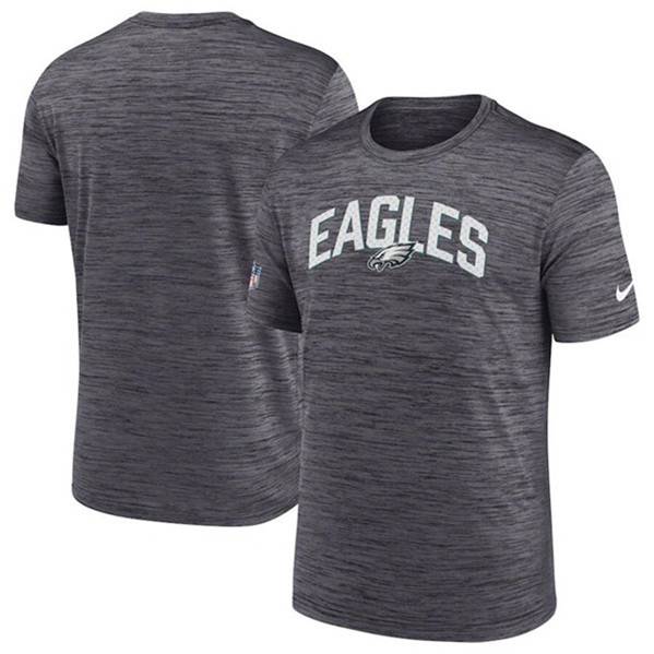 Men's Philadelphia Eagles Black Sideline Velocity Stack Performance T-Shirt